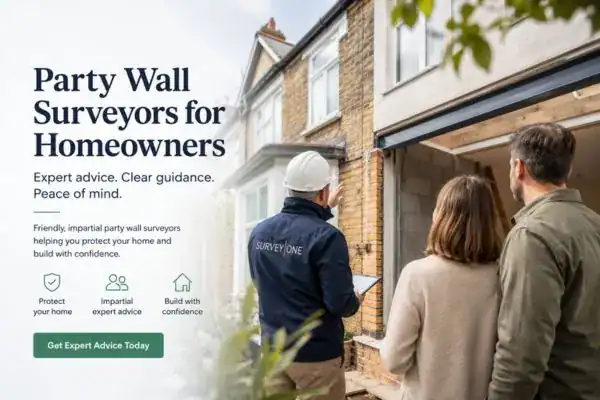 Image of couple with Party wall survey from Survey One Birmingham
